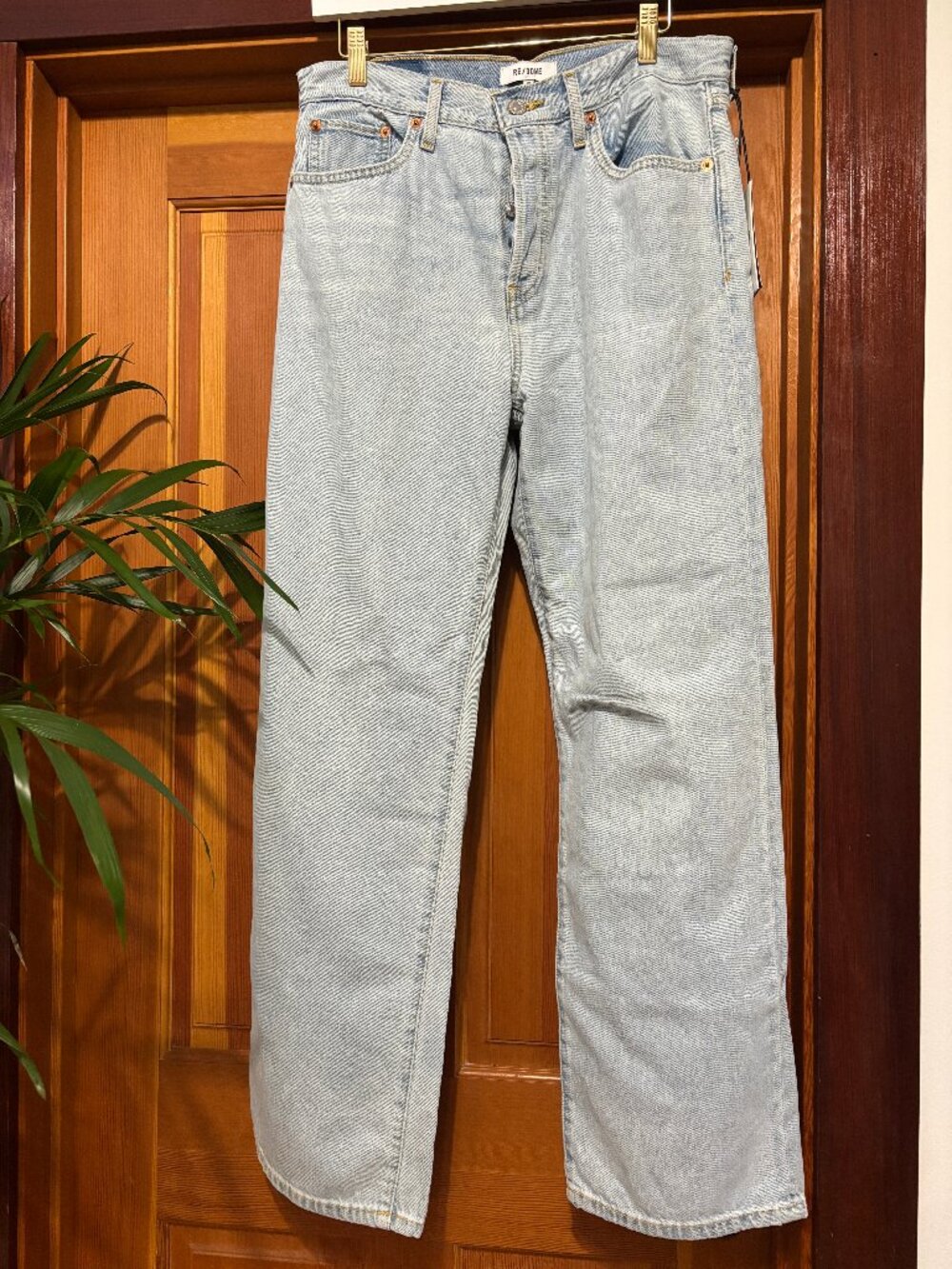 RE/DONE The Thrasher Wide Leg Jeans in Ola Indigo Size 28 NWT